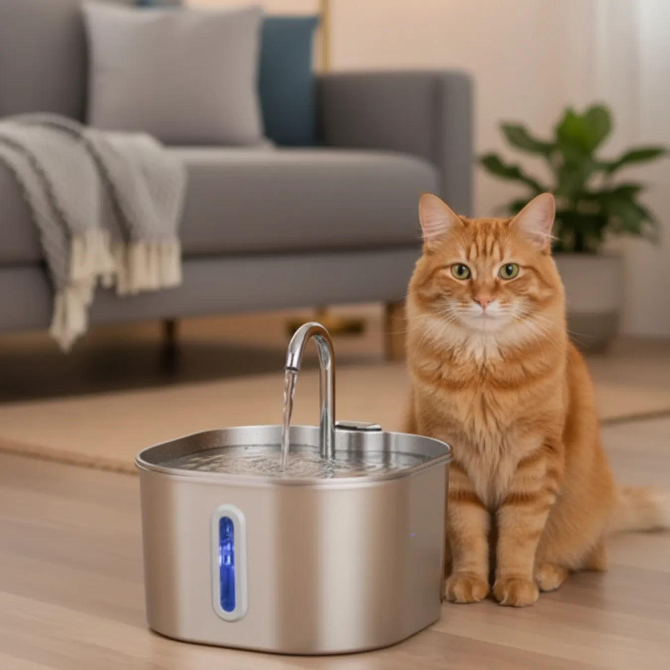 FlowPure Kattfontän - Veterinärgodkänd i Rostfritt Stål